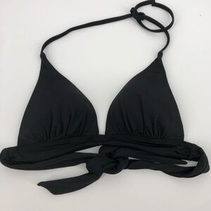 Victoria’s‎ Secret Bikini Top Size Medium Black Tie Back Halter Padded